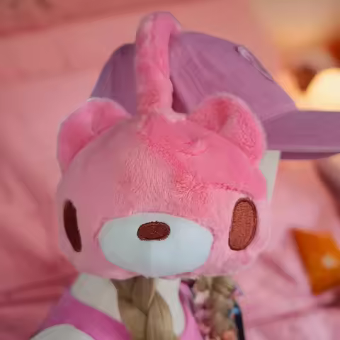 Violent bear blood pink bear GLOOMY BEAR plush earmuffs pink