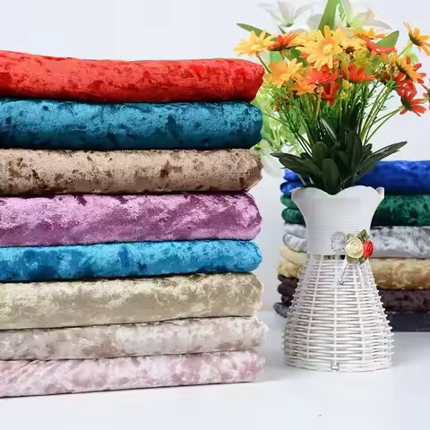 0.5M/1M/2M/3M Gold Velvet Fabric Elastic Soft Ice Velvet Fabric by Meter for Garment Dress