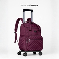 [ THE LYON - PURPLE motif] 20 INCH KOREA BARLEY PLANE CABIN TROLLEY BACKPACK WATERPROOF PARACHUTE MA