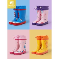 Lemonkid รองเท้าบูทกันฝนเด็ก รองเท้าบูทกันฝนนักเรียนกันลื่นรองเท้าบูทยางระบายอากาศสำหรับเด็ก รองเท้าบูทกันน้ำ