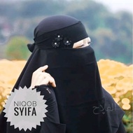 Syifa niqob veil, wolfis bandana veil, floral veil, beautiful veil, sequin motif veil