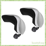 [BaositybbMY] 2x Mesh Golf Hybrid UT Club Head Cover Headcover Tag 2, 3, 4, 5, 7, X Gray
