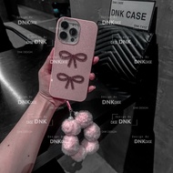 Lovely pink rhinestone bow phone case