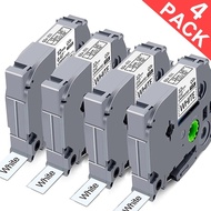 Compatible Brother TZe-231 TZ-231 Label Maker Tape 12mm 0.47 Laminated White 4 Pack TZe231 TZ231, fo