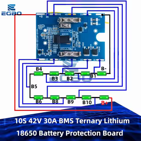 18650 Ternary Lithium Battery BMS (10S 42V 30A): Temp-Protected for Electric Drill Charging