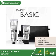 Paket MS Glow Men Basic Ms Glow For Men Original BPOM Free Pouch - Men Basic