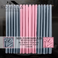 X35 - READYMADE CURTAIN 85% BLACKOUT LANGSIR RAYA MIX COLOUR Kain Tebal (Free Eyelet / Free Ring )