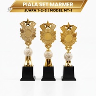 3 PCS MT Marble Onyx Round Trophy Set for 1st-2nd-3rd Place Competition