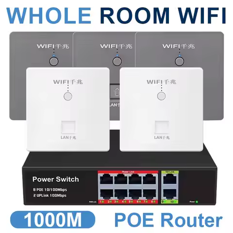WIFI Router Wall Embedded Panel Smart 5G Ethernet Wireless Signal Extender 1000Mbps POE Router Power