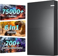 Kinhank 4TB Retro Game Hard Drive with 75000+ Games,6 In1System Retro Game Consoles， Compatible with