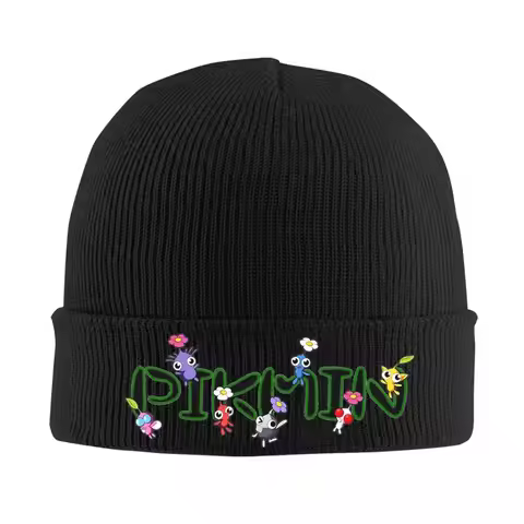 Pikmins Family Fun on Green Bonnet Hats Game Beanie Hats Winter Design Skullies Beanies Casual Unise