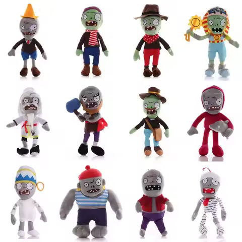1pcs 30cm Plants vs Zombies Plush Toys PVZ Zombies Gargantuar Hats Pirate Zombies Plush Soft Stuffed