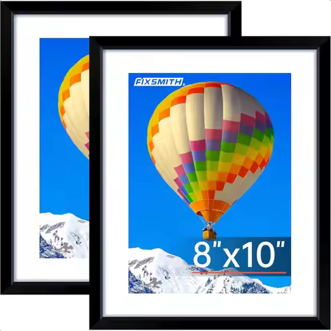 8x10 Picture Frame Black Photo Frame with HD Plexiglass Display Pictures 5x7 with Mat or 8x10 Withou
