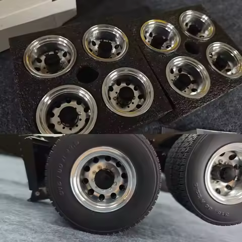 1Pair Metal CNC Dual Rear Wheel Hubs for 1/14 Tamiya RC Dump Truck SCANIA 770S VOLVO 750 Mercedes-Be