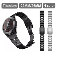 22mm 26mm Titanium Metal Strap Watch Band Compatible for Garmin Fenix 8 7 6 5X E Instinct Forerunner
