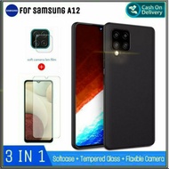 Case Samsung A12 Soft Casing Free Tempered Glass Samsung Galaxy A 12