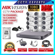 Hikvision Turbo HD CCTV Package 16 Channel Camera 2MP 1080P with 2TB HDD