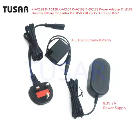DLI109 D-LI109 Dummy Battery K-AC128 D-AC128 K-AC109 K-AC168 D-DC128 Power Adapter for Pentax K30 K5
