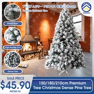 ODOROKU 150/180/210cm Premium Flocked Artificial Christmas Tree Luxury Premium 5ft 6ft 7ft White Christmas Tree