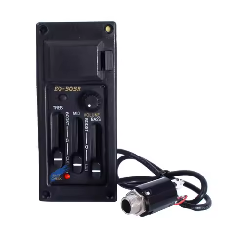 Equalizer Preamp Pickup Kit Guitar Piezo Amplifier Lightweight EQ-505R 3 Bands EQ Acoustic Portable 