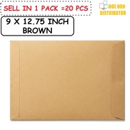 Paper Envelope 110gsm 9 x 12.75" A4 20pcs Super Manila Brown Sampul Surat Coklat 229mm x 324mm