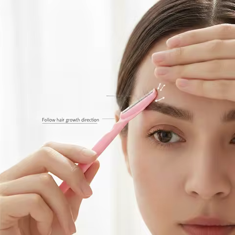 3-24Pcs Eyebrow Razor Set Facial Hair Remover Trimmer Face Shaver Dermaplaning Tool Safety Blade Sha