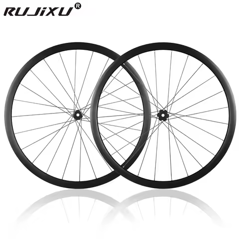RUJIXU 700C Road Bike Wheelset 30/35/ 41mm Aluminum Alloy Disc Brake Thru Axle Light weight Road Bic