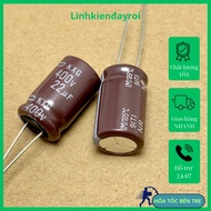 2 pieces of electrochemical capacitors 22uF 400V 400V22uF 400V 22uF KXG brand NNC size 12.5x20mm