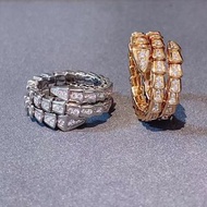 BVLGARI ring 蛇形鑽石戒指  金色/玫瑰金色
