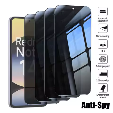 2-4Pcs Anti-Spy Tempered Glass For Xiaomi Redmi Note 14 13 12 11 10 Pro Privacy Screen Protector For