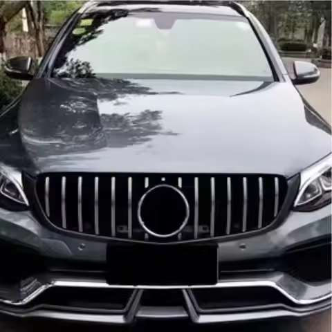 For Mercedes GLC X253 2015-2019 Front Grill Diamond GT Style Gloss Black ABS Sport Mesh Grille GLC25
