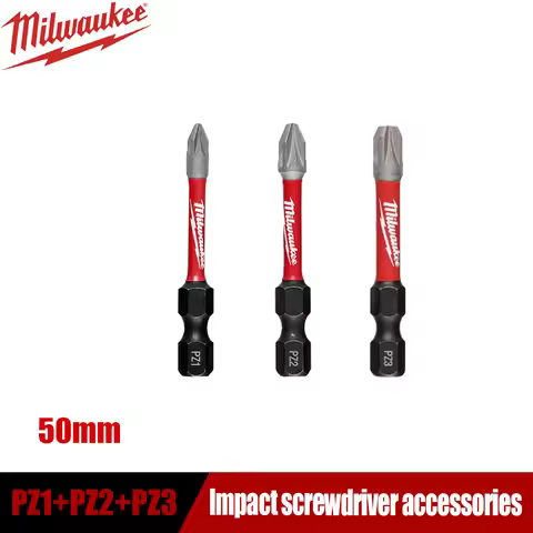 Milwaukee PZ1/PZ2/PZ3 50mm Impact Screwdriver Bits With 1/4 "Hex Shank High Hardness Strong Magnetic