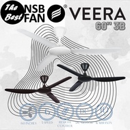 NSB FAN Veera 60 Inches 3 Blades Ceiling Fan DC Motor 6 Speeds With Remote Control