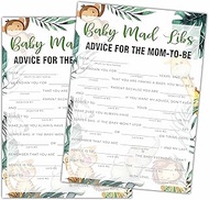 Woodland Baby Mad Libs Baby Shower Games, 25 Safari Animals Gender Neutral Cards, Gender Reveal Part