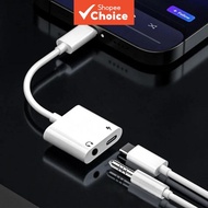 2-in-1 L to 3.5mm AUX Jack Audio Adapter for iPhone 14 13 USB-C for Samsung