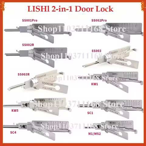 Lishi 2 in1 SS001 SS002 SS002R R52 KW1 KW5 SC1 SC4 SC20 M1/MS2 AM5 R52L Locksmith Tools for Home Doo