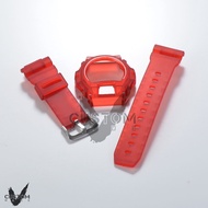 (Vcustom) DW6900 MATTE " RED " BAND AND BEZEL WATCH STRAPS
