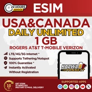 eSIM USA&Canada Daily Unlimited 1GB Data | eSIM Activated Instantly