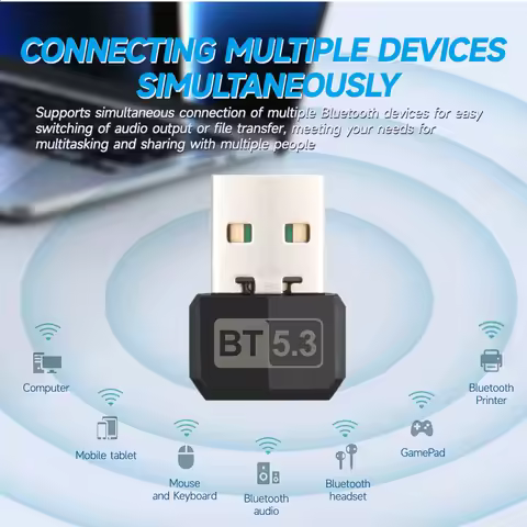 USB Bluetooth 5.3 Dongle Adapter for PC