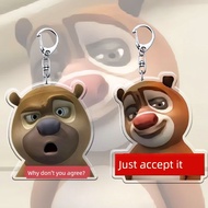 keychain mathcing keychain cute Bear Haunted Funny Abstract Keychain Embarrassing Rack Acrylic Keych