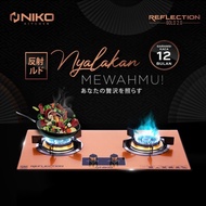 Niko Kitchen Kompor Gas Serbaguna dengan Pemantik Otomatis dan Teknologi Tornado - Series Gold/Black