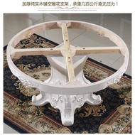 Marble Dining Table1Table6Chair Simple European Round Table with Turntable Solid Wood round Dining Tables and Chairs Set Home Table