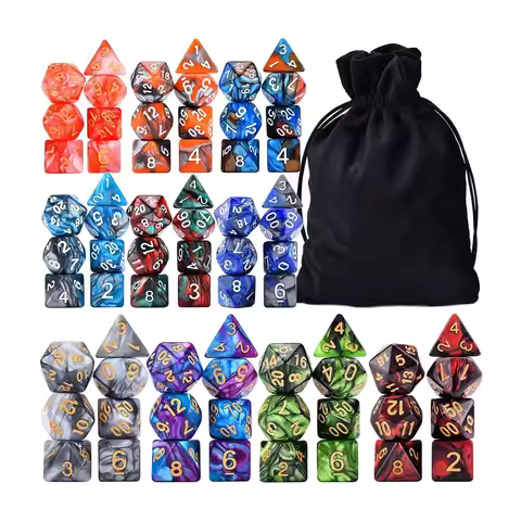 70 Pcs Multi Color Game Dice Set High Quality For DND RPG Board Party Games With Storage Bag Tableto
