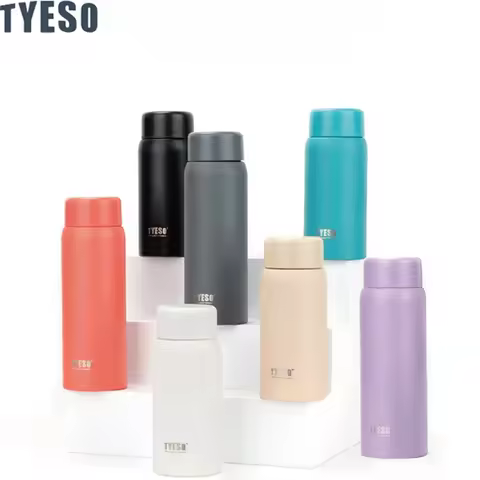 Tyeso Stainless Steel Pocket Insulated Water Bottle Cute Compact Slim Design High Aesthetic Appeal P