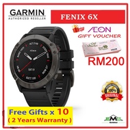 FREE RM200 VOUCHER - Garmin Fenix 6X Sapphire Carbon Gray DLC with Black Band (*Free Gift x 10)