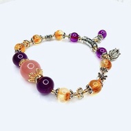 黃阿賽斯特萊粉紫水晶手串