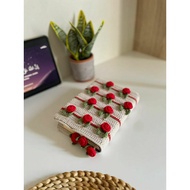 MAWAR MERAH Knot and co. | BOOK COVER | Book sleeve | Handmade embossed red rose qur'an cover