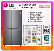 LG 694L Side-by-Side Fridge, Dark Graphite