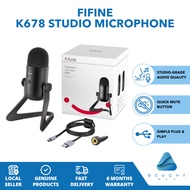 Fifine K678 Cardioid Condenser USB Microphone all-in-one Mute Button Mic Gain Knob For Voice Overs Recording