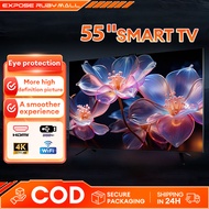 Smart TV Murah 55 inch Netflix 4K Television With Netflix YouTube Google Android 12 HDMI USB LED